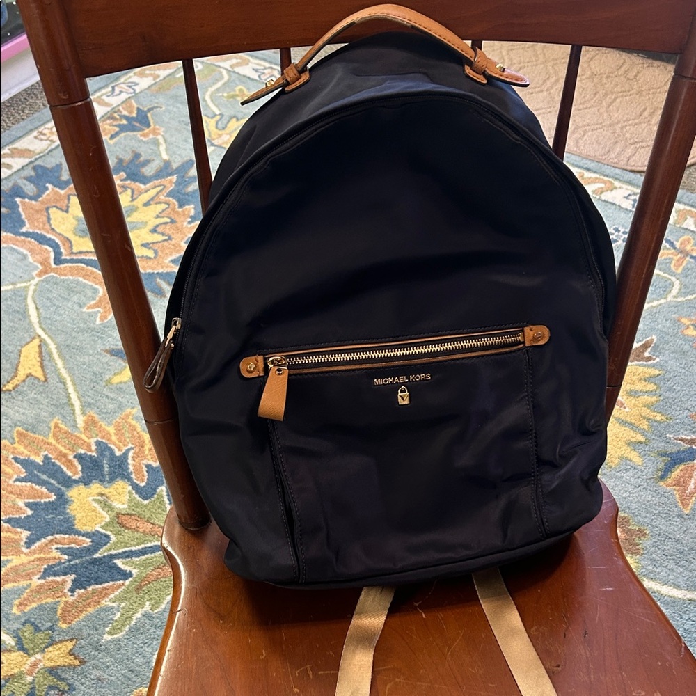 Michael Kors Navy and Tan Men's Backpack
